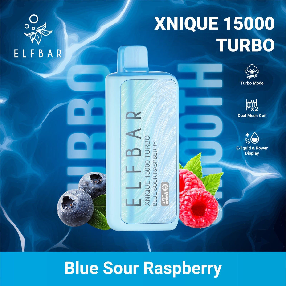 Elfbar Xnique Turbo 15.000 Blue Sour Raspberry