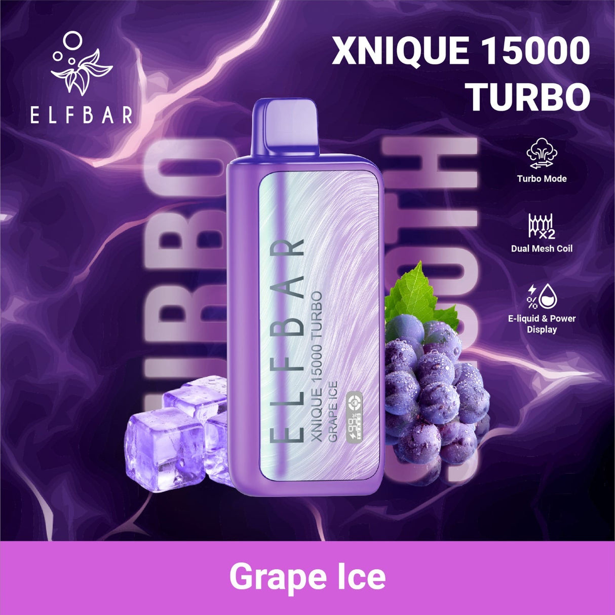 Elfbar Xnique Turbo 15.000 Grape Ice