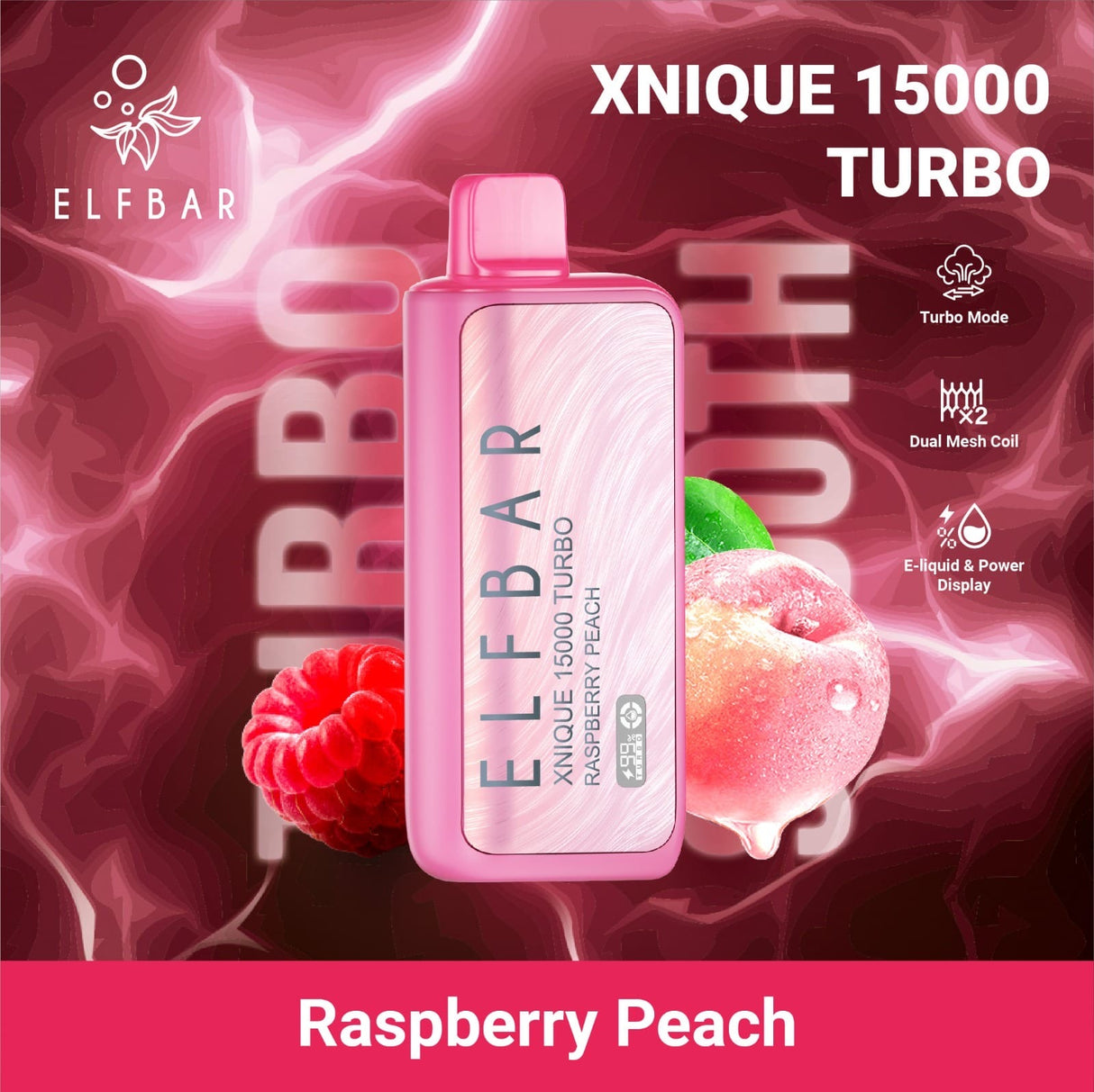 Elfbar Xnique Turbo 15.000 Raspberry Peach
