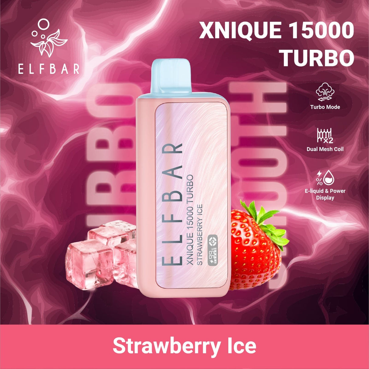 Elfbar Xnique Turbo 15.000 Strawberry Ice