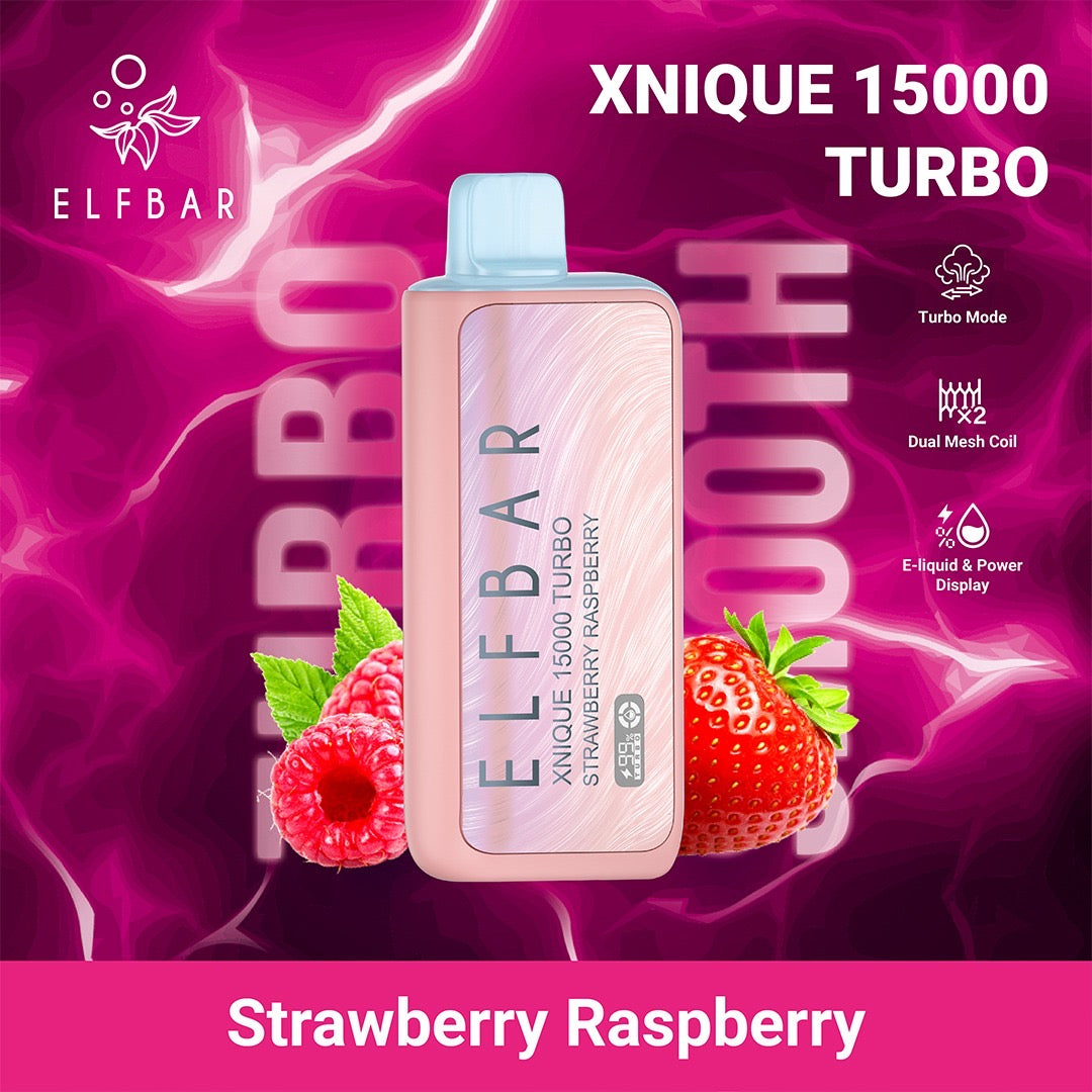 Elfbar Xnique Turbo 15.000 Strawberry Raspberry