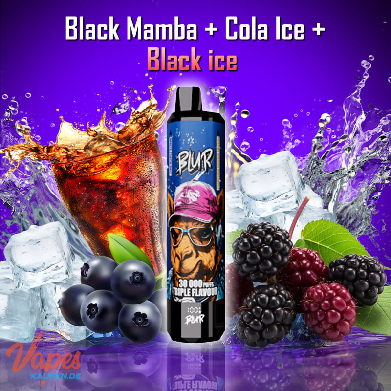 BLUR 30000 3in1 Vape mit 2 % Nikotin in den Sorten Black Mamba, Cola Ice und Black Ice