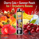 BLUR 30000 3in1 Vape mit 2 % Nikotin in den Sorten Cherry Cola, Summer Peach Ice und Strawberry Banana