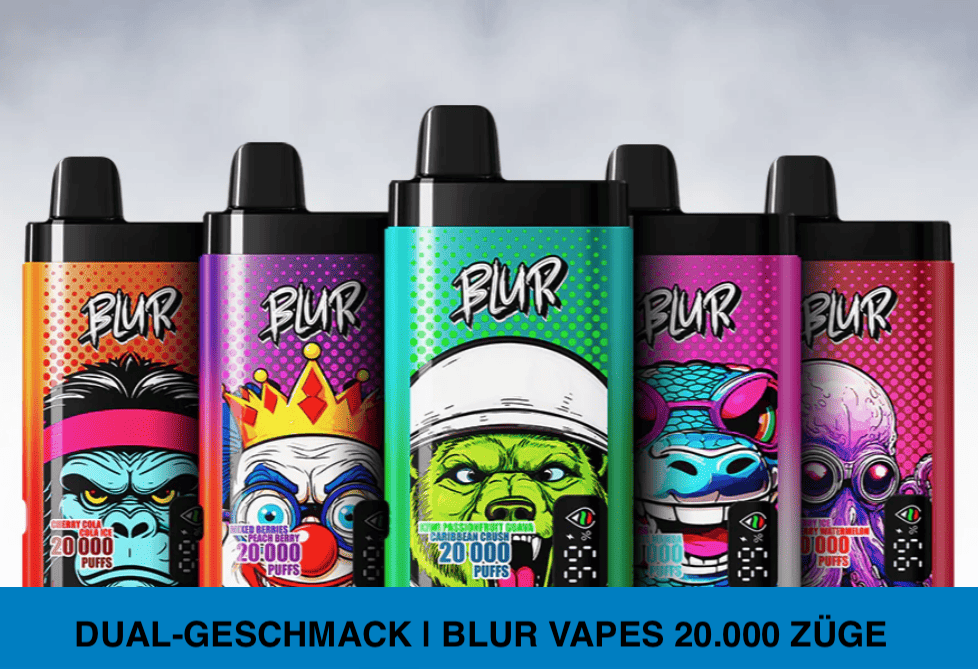 Einmal Vapes BLUR Vapes 20.000 Zge MECIGA ET1 Pod System Vape Kit mit 1000mAh Akku und Einmal Vapes BLUR Vapes 20.000 Zge MECIGA ET1 Pod System Vape Kit mit 1000mAh Akku und