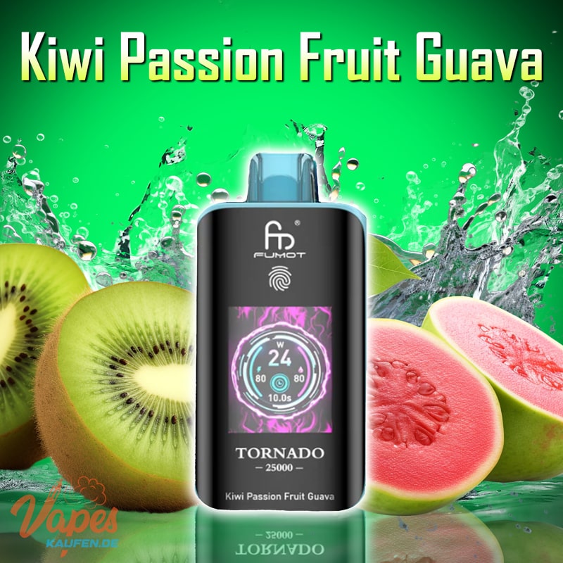 RandM Tornado 25000 kiwi passion fruit guava
